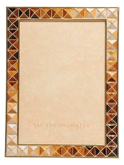 Jay Strongwater Mosaic Pyramid Picture Frame In Topaz