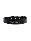 Finn And Me Leather So Fetch Dog Collar In Midnight Black