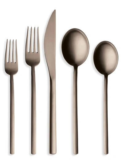 Mepra Due Ice Bronze 5-piece Stainless Steel Cutlery Set In Ice Champagne