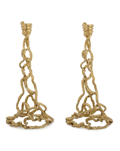 Michael Aram Wisteria Gold 2-piece Brass Candleholder Set