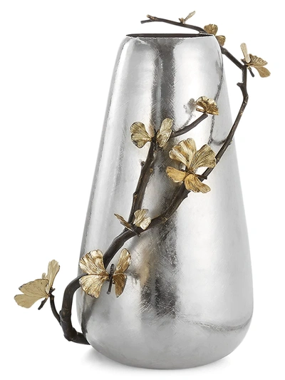 Michael Aram Butterfly Ginkgo Centerpiece Floor Vase In Grey
