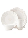 Juliska Jardins Du Monde 4-piece Ceramic Place Setting Set In Whitewash