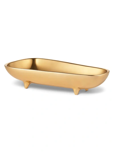 Aerin Large Valerio Footed Bowl In Brass