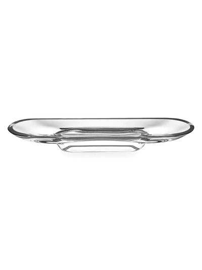 Nude Glass Silhouette Long Oval Compartment Tray In Clear