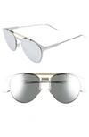 Dior Motion1 53mm Aviator Sunglasses In Silver