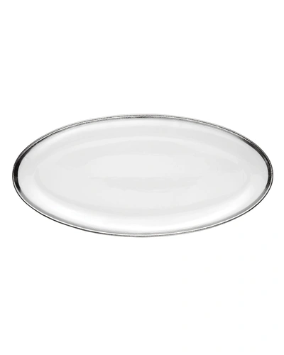 Michael Aram Silversmith Platinum-trim Porcelain Serving Platter