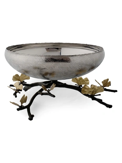 Michael Aram Butterfly Ginkgo Medium Footed Centerpiece Bowl In Silver