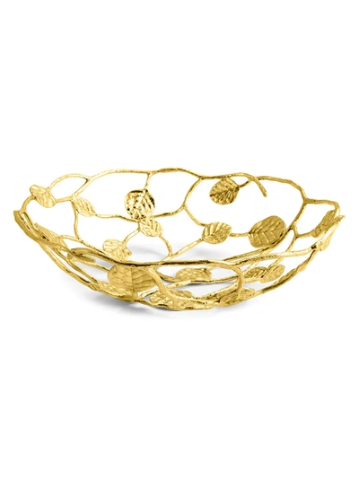 Michael Aram Botanical Leaf Gold Bread Basket In Gold Tone- Silver
