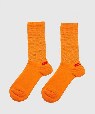 Erl Heel Logo Socks In Orange