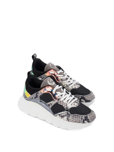 John Richmond Sneakers With Python Print Inserts In Black