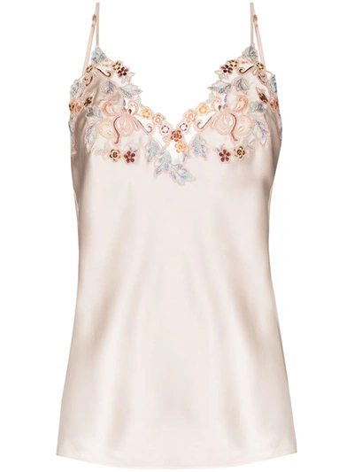 La Perla Maison Camisole With Floral Embroidery In Pink
