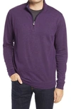 Peter Millar Comfort Interlock Quarter Zip Pullover In Plum Sorbet