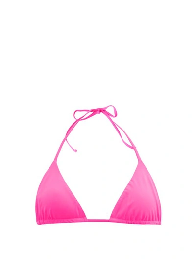Mara Hoffman Rae Recycled-fibre Bikini Top In Rosa Shocking