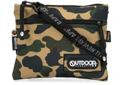 Pre-owned Bape A Bathing Ape  X Outdoor Products 1st Camo Mini Shoulder Bag Yellow