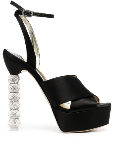 Sophia Webster Natalia Crystal-embellished Platform Sandals In Black