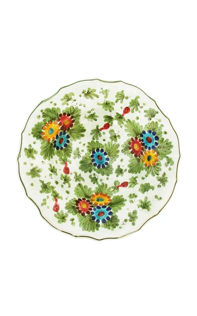 Moda Domus Fiorito By ; Set-of-four Hand-painted Ceramic Bowls In Green