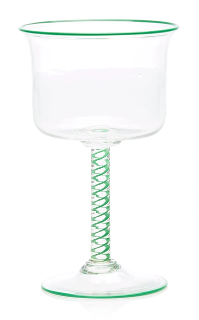 Moda Domus Spiral Stemmed Glass In Green,red