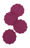 Moda Domus Set-of-fourscalloped Linen Coasters In Purple