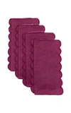 Moda Domus Set-of-four Linen Cocktail Napkins In Yellow,olive