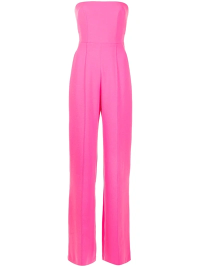 Alex Perry Women's Mandel Stretch Crepe Strapless Jumpsuit In Black,pink