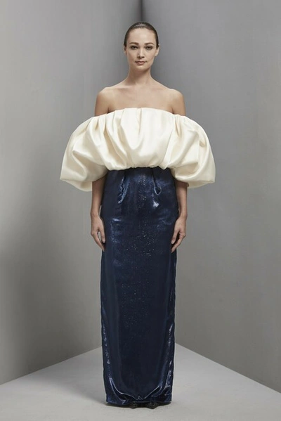 Khoon Hooi Laura Off Shoulder Taffeta And Velvet Gown