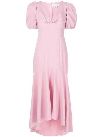Sachin & Babi V-neck Puff-sleeve High-low Maxi Dress In Pink