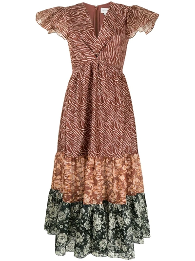 Sachin & Babi Lori Mixed Print Eyelet Maxi Dress In Multicolor