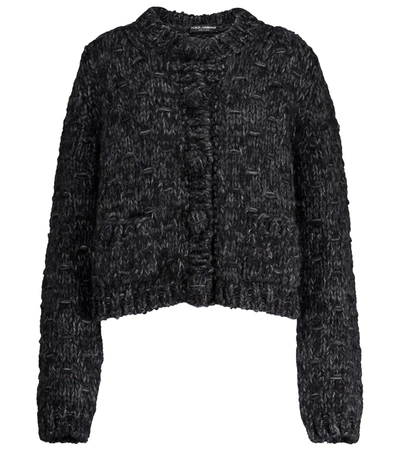 Dolce & Gabbana Knitted Construction Cardigan In Black