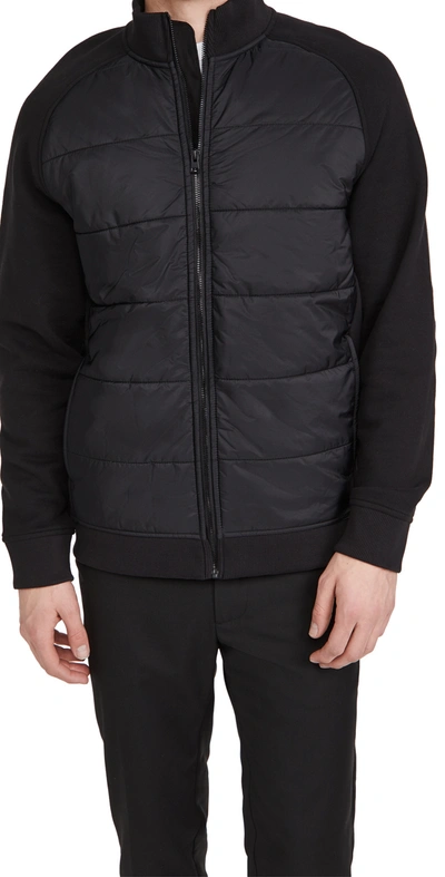 Vince Men's Quilted-front Zip Jacket In Black