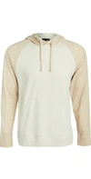 Vince Long Sleeve Double Knit Hoodie In H Runyon/ Leche