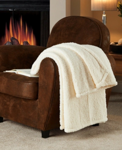 Victoria Classics Fireside Sherpa Throw In Ivory