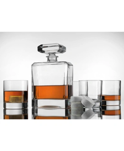 Godinger Decanter Set With Decanter, 4 Classic Dof Glasses, And 4 Stones In Clear