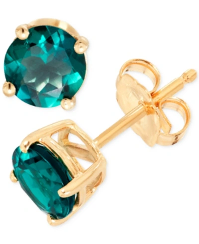 Macy's Birthstone Stud Earrings In 14k Gold Or 14k White Gold In Emerald