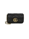 Gucci Women's Gg Marmont Matelassé Leather Mini Chain Camera Bag In Black
