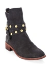 See By Chloé Women's Janis Studded Suede Ankle Boots In Graphite