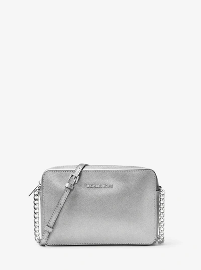 Michael Kors Jet Set Large Crossbody - Black/Silver