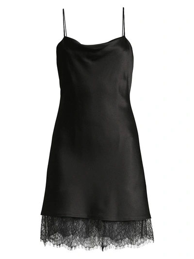 Alice And Olivia Harmony Lace Trimmed Dress In Black