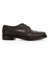 Eleventy Pebble Grain Leather Lace-up Dress Shoes In Brown