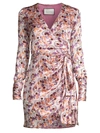 Alexis Kari Floral Wrap Dress In Lilac Beaded Floral