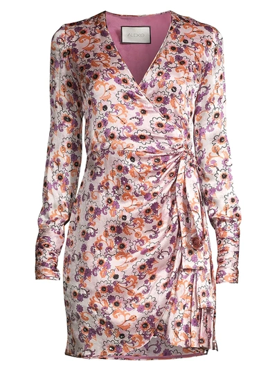 Alexis Kari Floral Wrap Dress In Lilac Beaded Floral