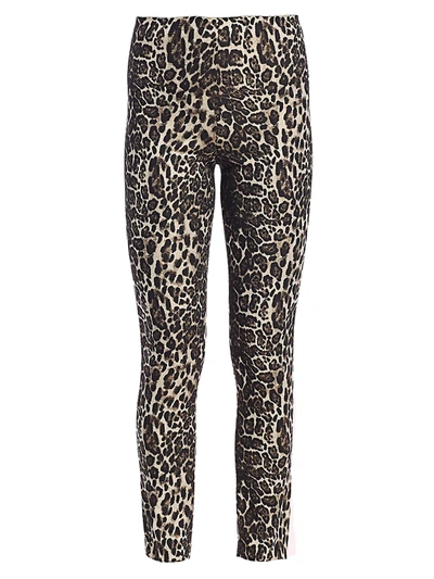 Alice And Olivia Women's Connley High Waist Slim Fit Leopard Print Leggings In Brown Multi