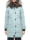 Canada Goose Women's Arctic Tech Lorette Fur-trim Down Parka In Stormy Sky Blue