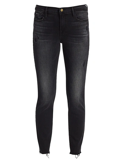 Frame Women's Le Garcon Cropped Raw Edge Jeans In Jacqueline
