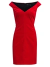 Theory Women's Off-the-shoulder Sheath Dress In Bright Red