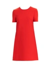 Carolina Herrera Women's Short-sleeve Shift Dress In Chili Red