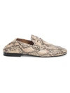 Isabel Marant Women's Fezzy Snakeskin-embossed Leather Drivers In Nude