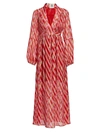 Figue Starlight Ikat Silk-blend Wrap Dress In Diagnal Ikat Red