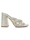 Alice And Olivia Women's Paven Block-heel Metallic Leather Mules In Light Gold