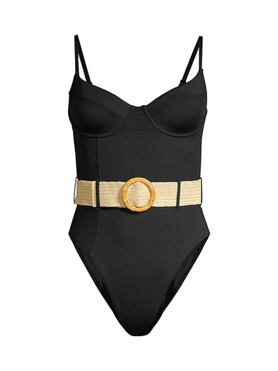 Weworewhat Danielle One-piece Swimsuit In Black