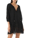 Melissa Odabash Women's Ashley Lasercut Caftan Dress In Black